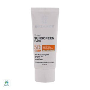 فلوئید ضد آفتاب کرم پودری +SPF50 بیزانس مناسب پوست مختلط و چرب