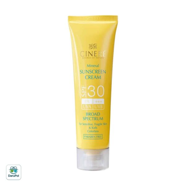 کرم ضدآفتاب مینرال SPF30 سینره مناسب پوست‌ های حساس