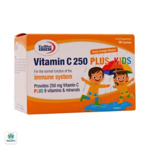 ساشه ویتامین C 250 میلی گرم پلاس کیدز یوروویتال