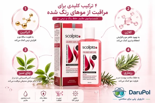 ترکیبات شامپو موهای رنگ شده اسکالپیا