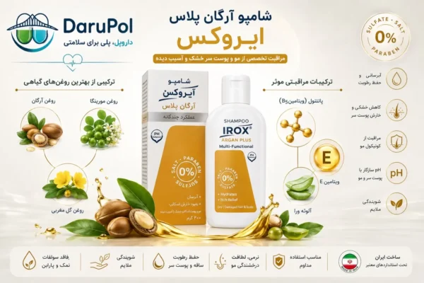 شامپو آرگان پلاس ایروکس با روغن آرگان و مورینگا