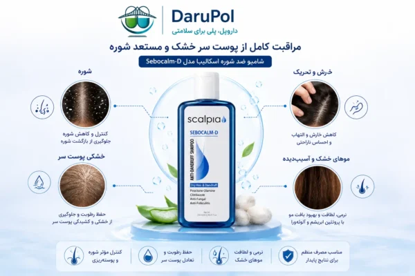 شامپو ضد شوره اسکالپیا؛ مراقبت از پوست سر خشک، شوره و خارش.