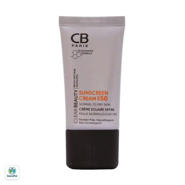 کرم ضد آفتاب SPF50 پوست نرمال تا خشک سی بی پاریس
