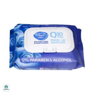 دستمال مرطوب پاک کننده آرایش Q10 Plus دافی