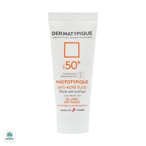 فلوئید ضد آفتاب بی رنگ آنتی آکنه درماتیپیک مناسب پوست چرب و جوش دار SPF50