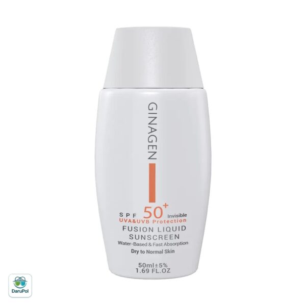 لیکوئید ضد آفتاب بی رنگ پوست خشک و نرمال SPF50 ژیناژن