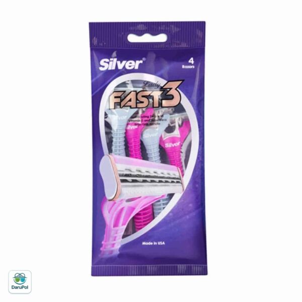 خودتراش 3 لبه زنانه سیلور مدل Fast 3 بسته 4 عددی