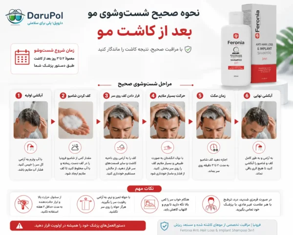 نحوه شستشوی مو بعد از کاشت