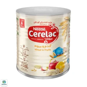 سرلاک گندم و میوه به همراه شیر نستله مناسب کودکان از پایان 8 ماهگی