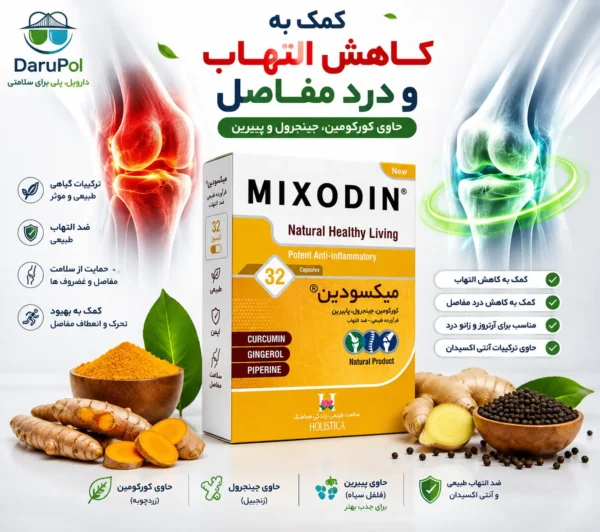 کپسول میکسودین برای کاهش التهاب مفاصل در تصویر.
